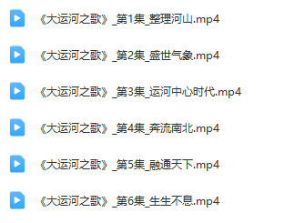 央視紀(jì)錄片《大運(yùn)河之歌》紀(jì)錄片全6集百度網(wǎng)盤下載