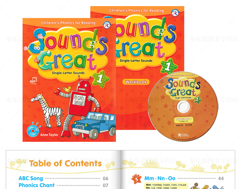 自然拼讀小學發音教材Phonics Sounds Great1-5冊電子版網盤下載